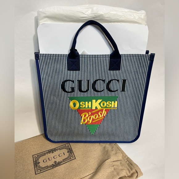 GUCCI x Oshkosh Collaboration Tote blue striped Children’s Line - Picture 6 of 6